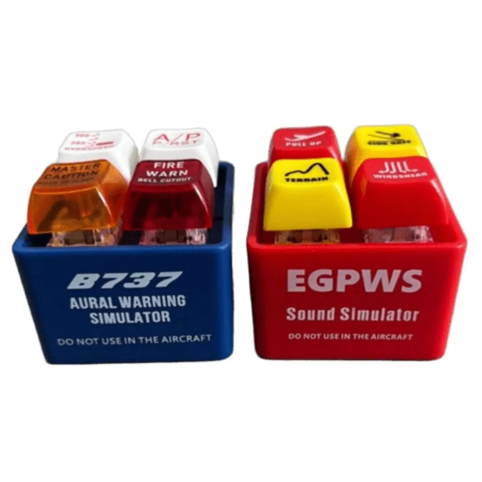 Safety Keychain Cockpit Warning Keychain Reusable Loud Alarm Keychain Glowing Simulator With Flashlight For Travel Airplane