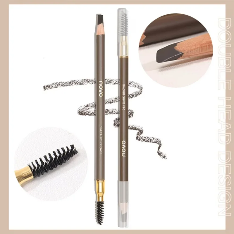 Crayon à Sourcils Professionnel MAKKI 03 Gris Marron - Avec Brosse, Neuf