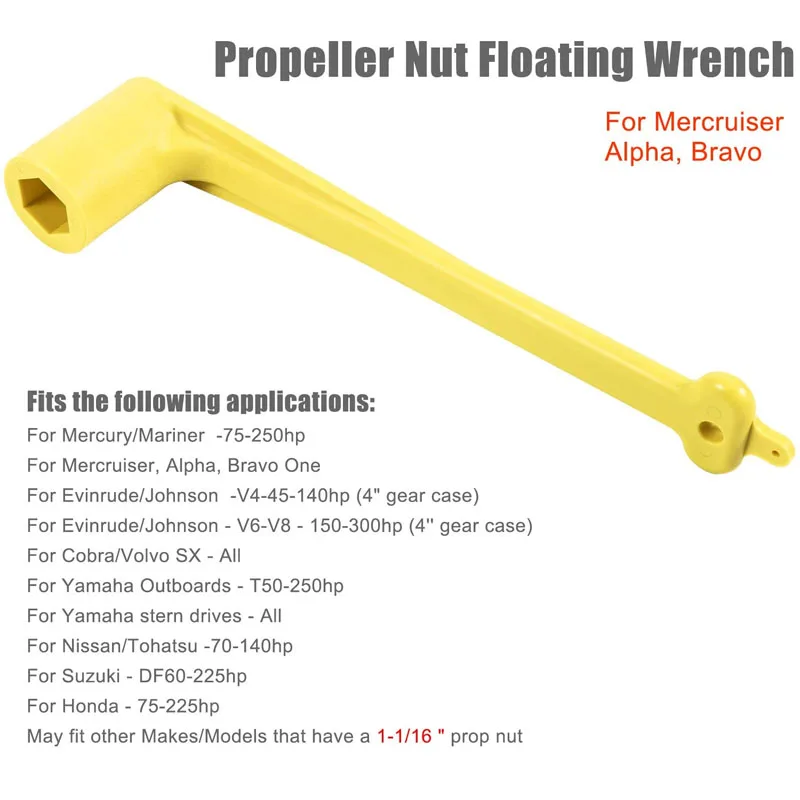 YMT Boat Tools 91-859046Q4 Polymer Propeller Wrench 1-1/16" Nut Wrench for Mercury Mercruiser Rustproof Plastic (27mm)