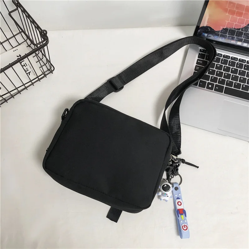 Unisex Nylon Cute Small Messenger Multiple Pockets Sling Shoulder Bag Handbag for College Work Travel Gym