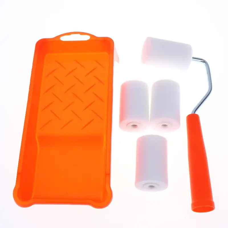 6Pcs 고밀도 폼 페인트 롤러 페인트 트레이 라이너 장식 도구 2 인치 소형 페인트 롤러 키트 홈 페인팅 용품 하드웨어