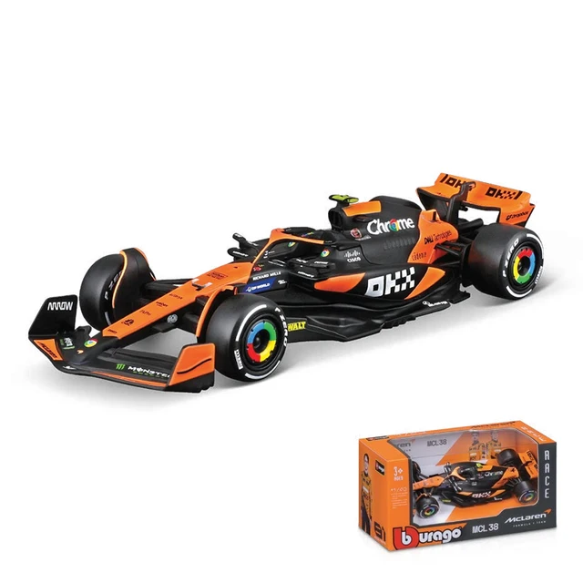 F1カーフィギュア Bburago 1:43 MCL38 F1 Mclaren 2024 Miami Grand Prix Alloy Car