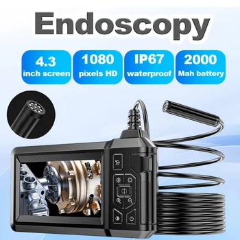 4.3" IPS LCD Borescope Sewer Camera 1080P IP67 Waterproof Snake Camera with Adjustables LED Lights for Car Home Automotive 1
