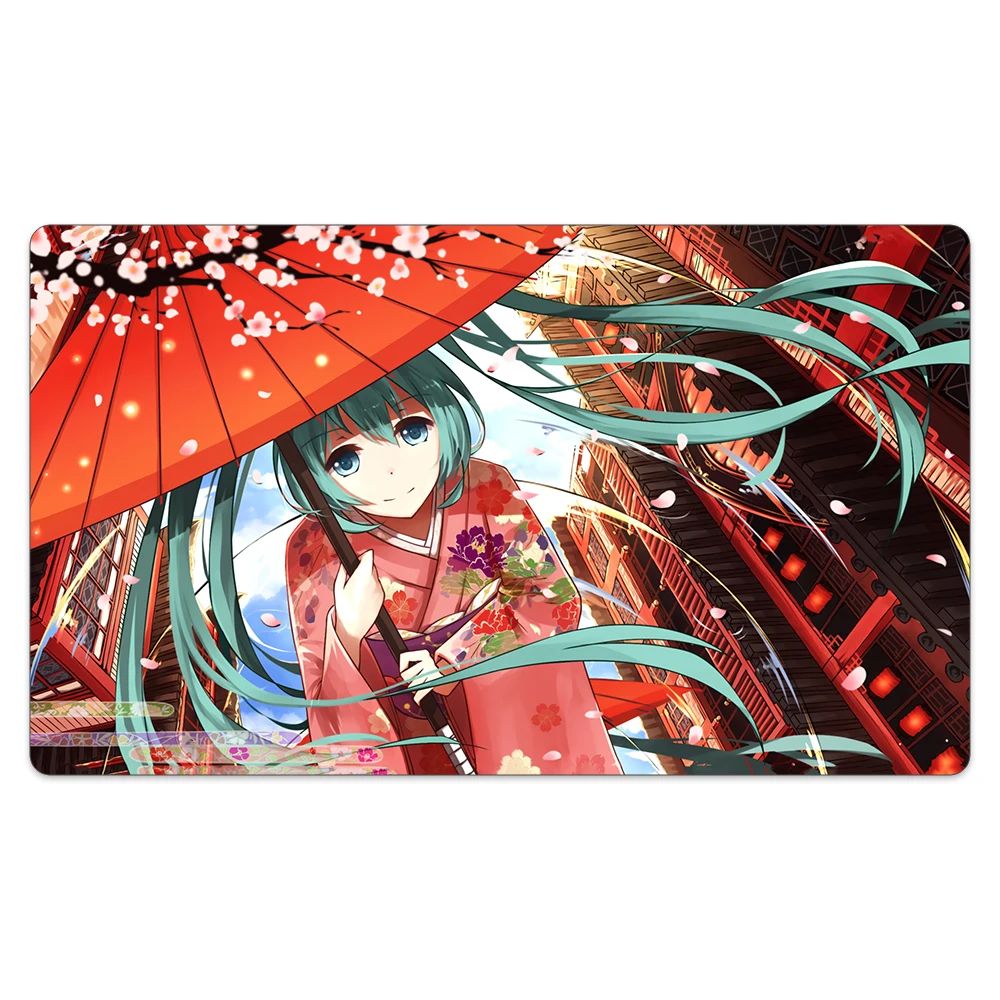 

Anime Girl Board Game Playmat Anti-Slip Noise Reduction Natural Rubber Compatible for Trading Card Game+Drawstring Portable Bag