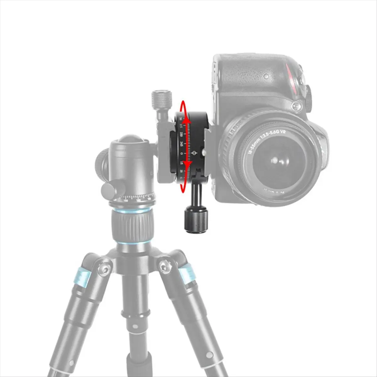 N05R 360 ° 파노라마 사진 액세서리 DSLR 카메라 삼각대 헤드 마운트 (아카 스위스 퀵 릴리즈 플레이트 어댑터 클램프용)