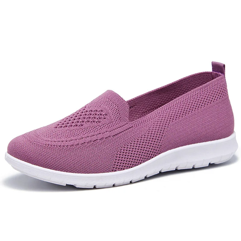 Autumn Women's Lefu Shoes Mesh Flat Shoes Comfortable and Anti slip Women's Sports and Walking Shoes for Middle and Elderly