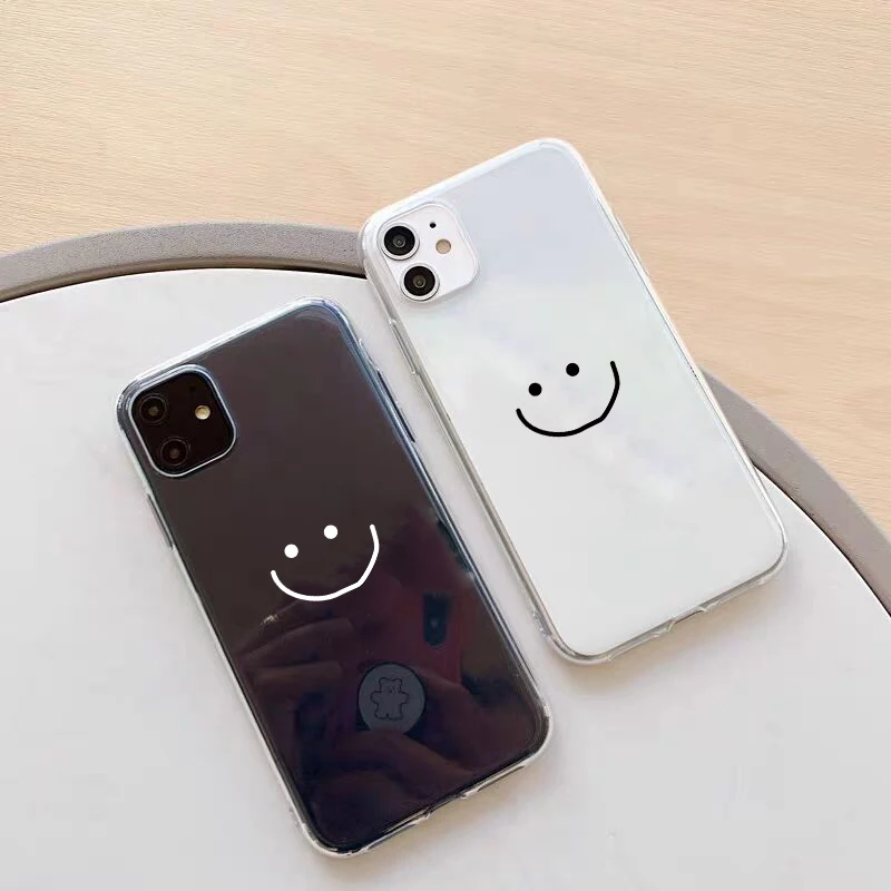 Simple Smile Clear Phone Case for IPhone 15 13 XS MAX 11 Pro 12