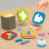 3D Two-person interactive Desktop Puzzle Game Tangram Math Toys Building Blocks Board Color Shape Game For Kids Gifts 3