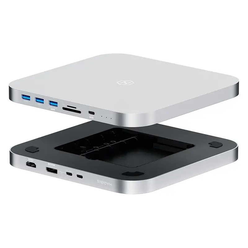 Hagibis USB C Hub with Hard Drive Enclosure Type C Docking Station 2.5 SATA NVME M.2 SSD Case 4K DP USB3.0 M1 M2 for Mac Mini 6