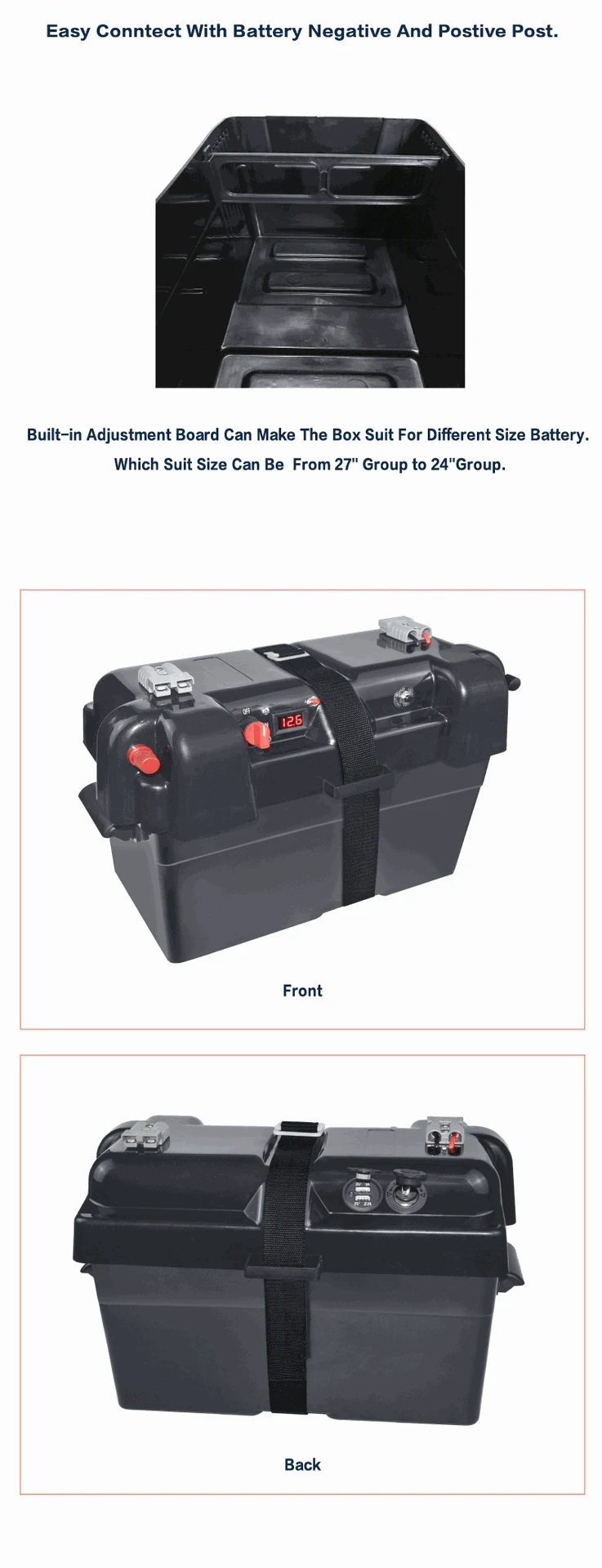 caixa de bateria portátil ao ar livre,