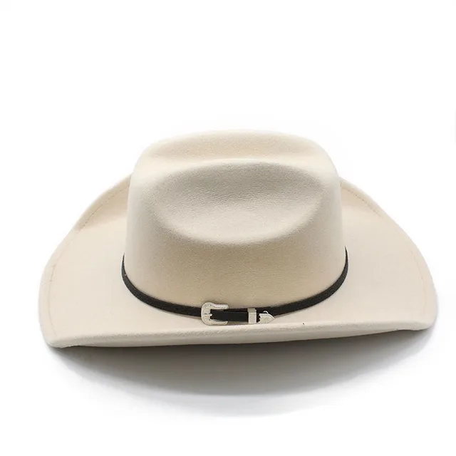  - Four Seasons Cowboy Hats Jazz Caps For Women And Men Woolen 57-58cm Western Curved Brim Cowgirl Accessories NZ0067