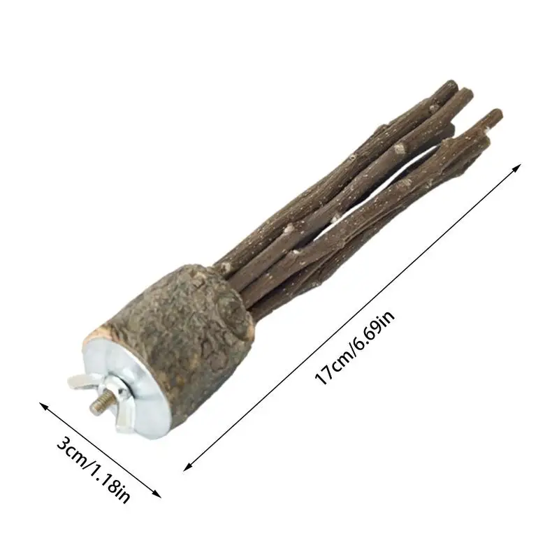 wooden parrot stand pole perch wood natural tree branch bird stand beak and claw grinding parrot toys birdcage decoration pets 6