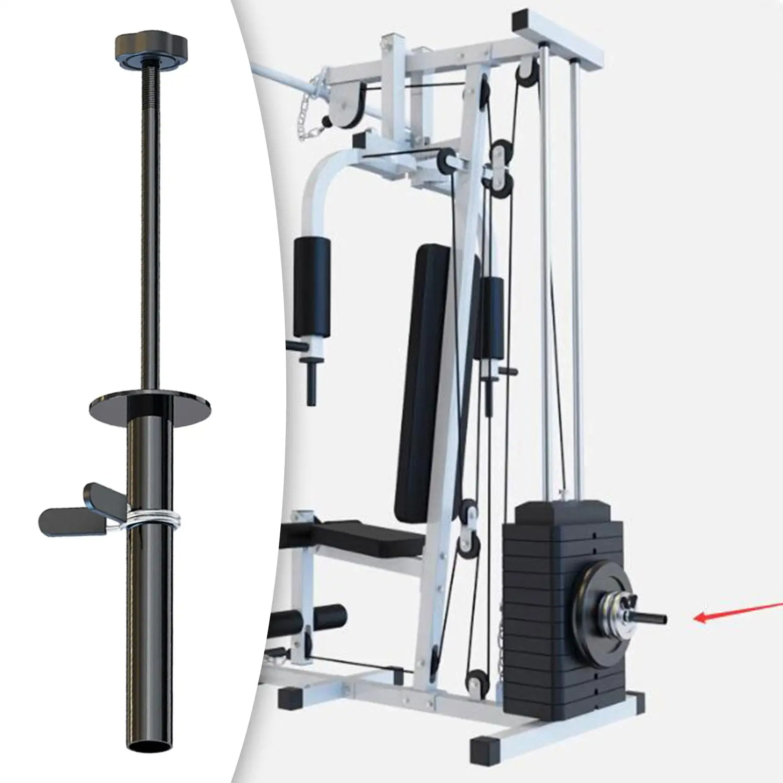 Gym Weight Stack Extender Add Weight Multifunction Exercise Machine Steel Weight Loading Pin for Weight Board 4