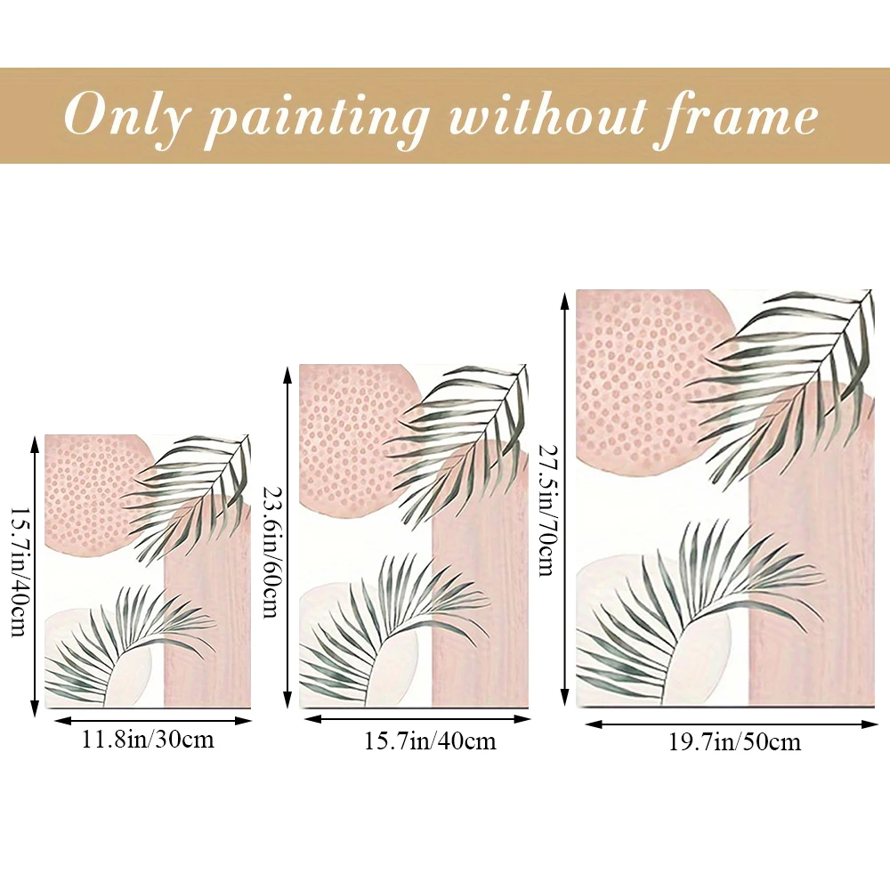3pcs/set Tropical Plant Leaf Unframed Poster Print Geometry Abstract Wall Art Painting Modern Picture Home Living Room Bedroom