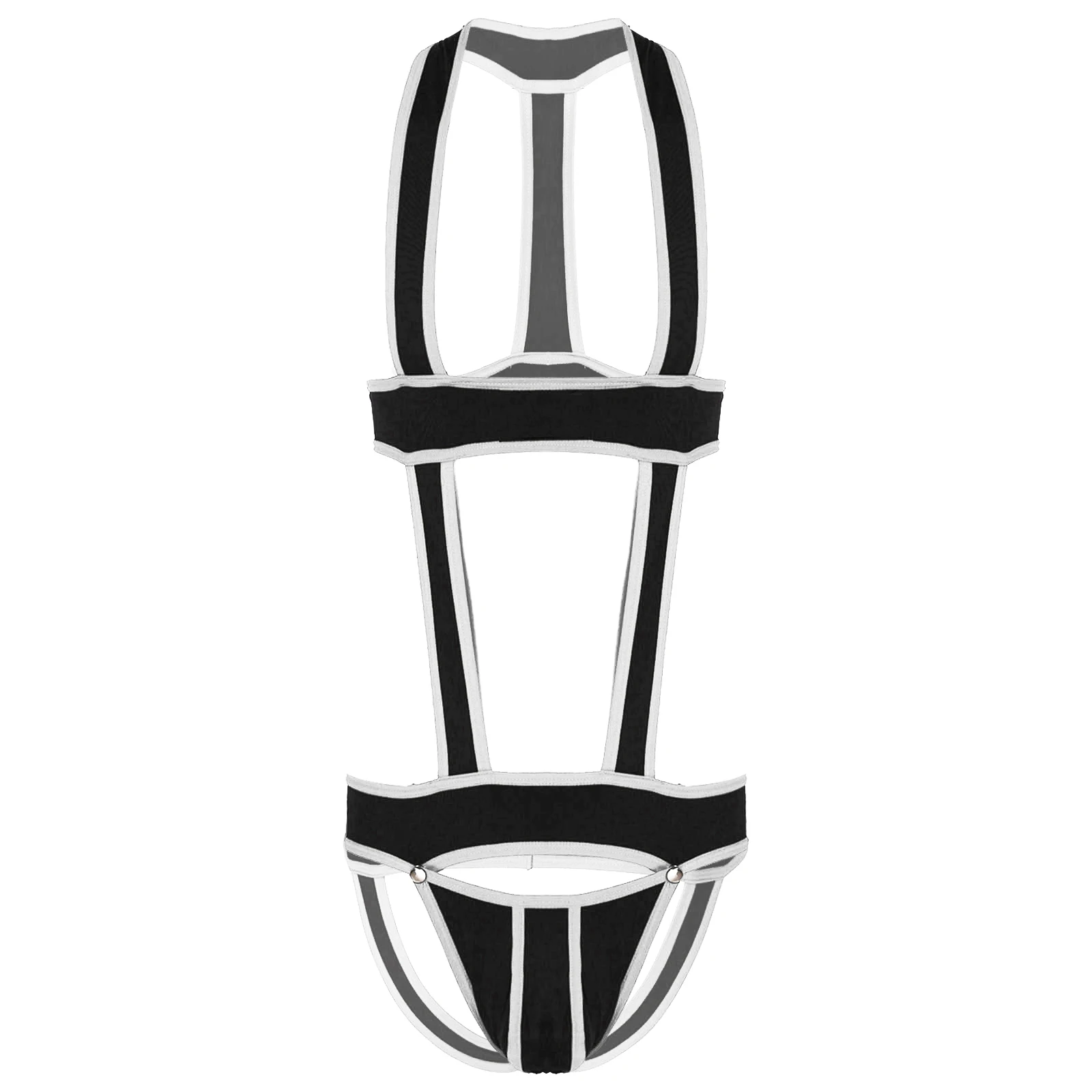 Mens Wrestling Singlet Costume Hollow Out One-piece Jockstrap Leotard Contrast Color Bulge Pouch Bodysuit Underwear mens wrestling singlet