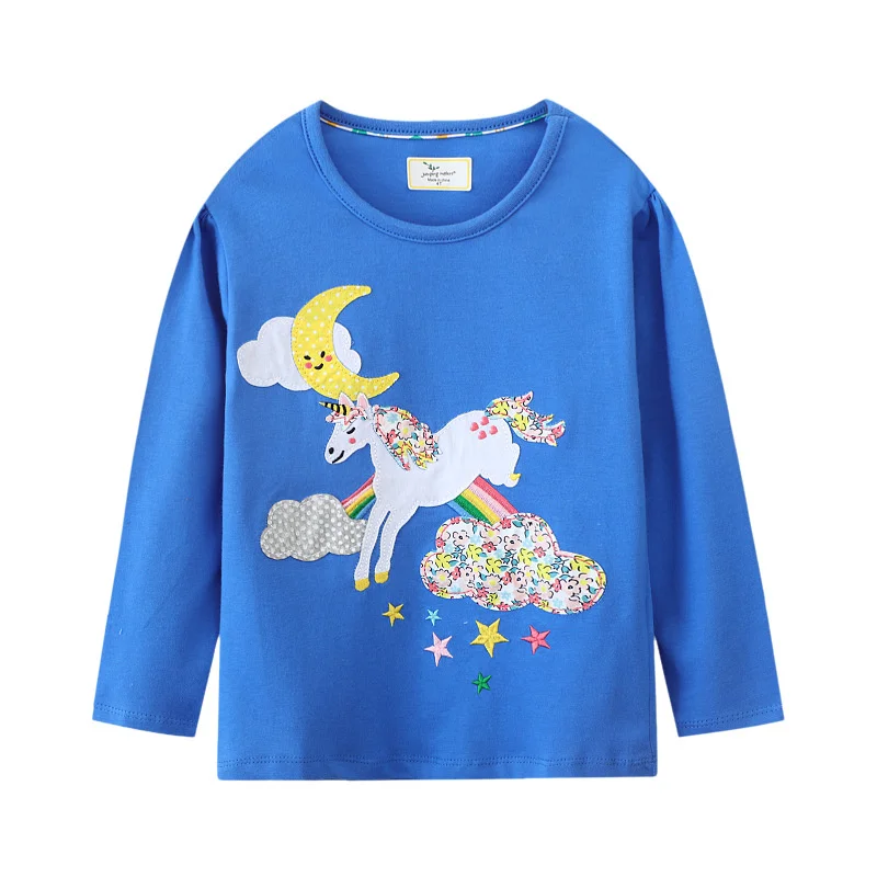 

Jumping Meters 2-7T Long Sleeve Girls T Shirts Animals Embroidery Kids Autumn Spring Kids Clothes Fashion Toddler Shirts Tops