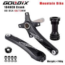 Goldix 104BCD Breed & Smalle Tand Mountainbike Onderdelen Crankstel 170/175Mm Krukken Ronde/Ovale Kettingbladen 32T/34T/36T/38T Mtb