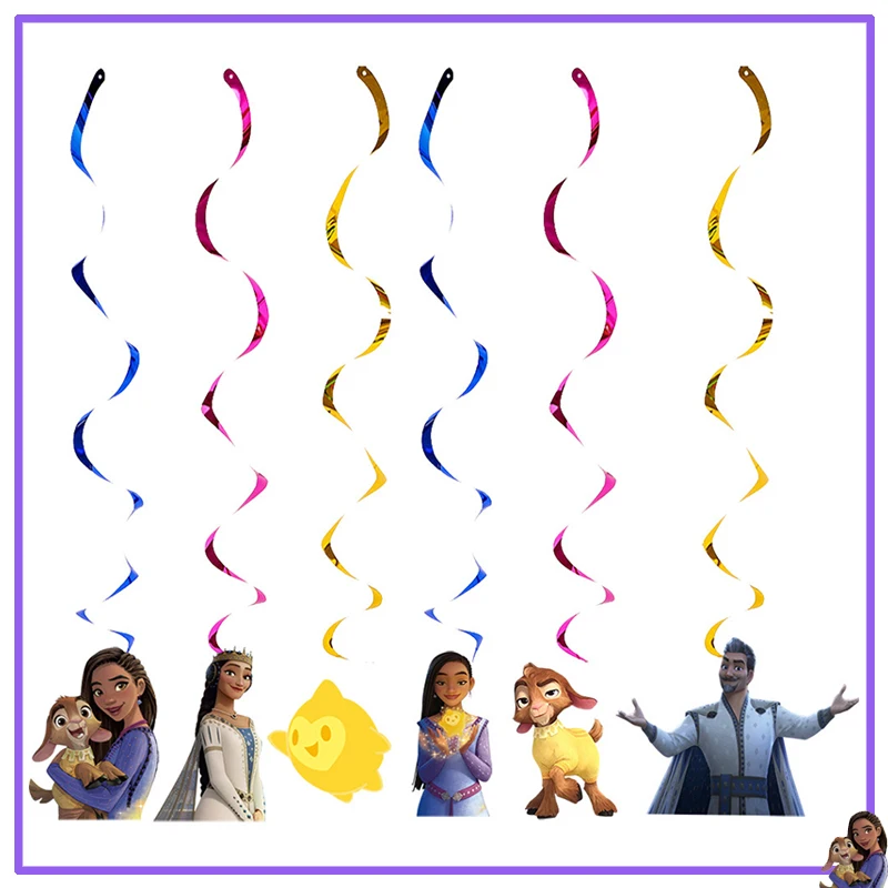 thumbnail image 1 of Decoración de fiesta de cumpleaños de Disney Wish para niñas, vajilla de papel con temática de Asha, servilletas, vasos, platos, globos, suministros, regalo para baby shower, 1 of 5