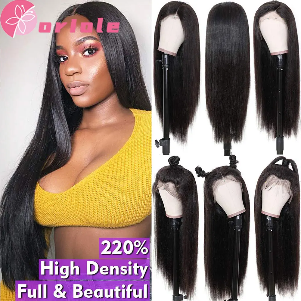 

Brazilian Straight Human Hair Lace Frontal Wig 13x4 Glueless Wig Human Hair Ready To Wear Pre Plucked Lace Front Human Hair Wigs