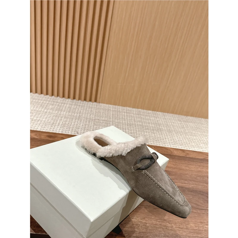 Fashion New Women'S B*C Suede Slippers Australian Tire Wool Flat Cotton Slippers Casual Shoes For Women