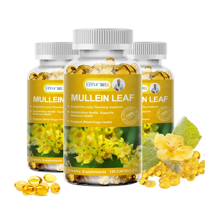 Mullein Leaf Extract Capsules Herbal Respiratory Supplement for Lung Cleanse Support Better Respiratory Immune Function