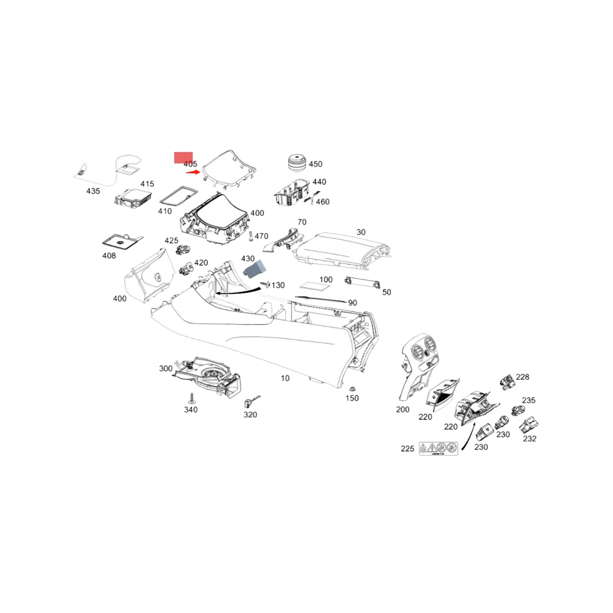 자동차 전면 물컵 프레임 크롬 트림, A2056830900, 메르세데스 벤츠 W205 C205 C253 2015 2021 보관함 트림 스트립