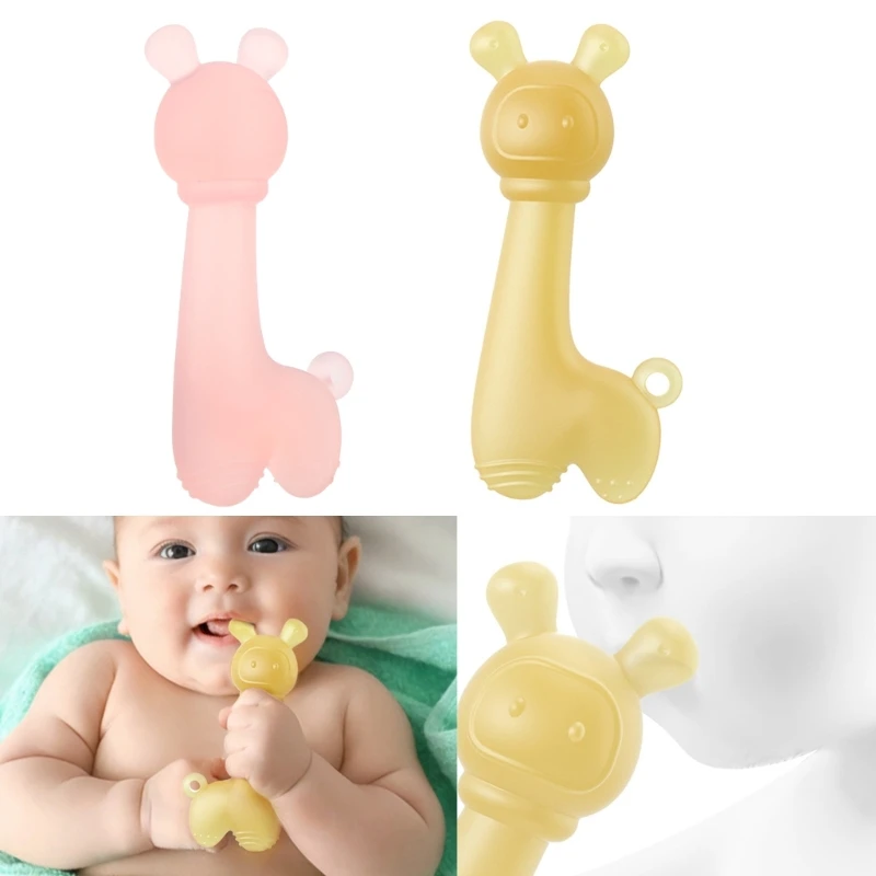 

Silicone Teether Toy Cartoon Animal Baby Teething Toy Chewable Toddlers Supplies