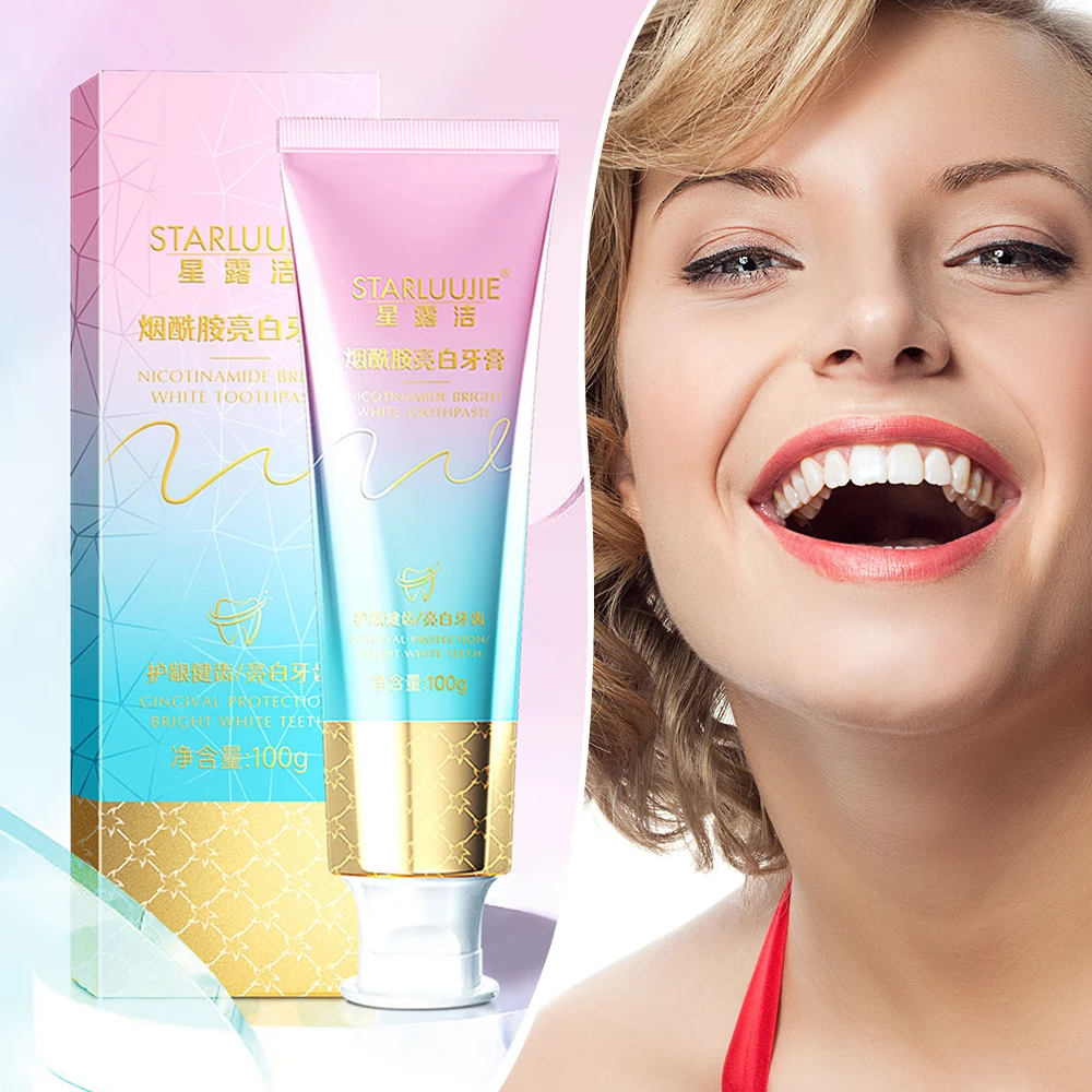 

100g Nicotinamide Whitening Toothpaste Fresh Breath Brightening Teeth Cleaning Oral Care Reduce Stains Tartar Mint Flavor