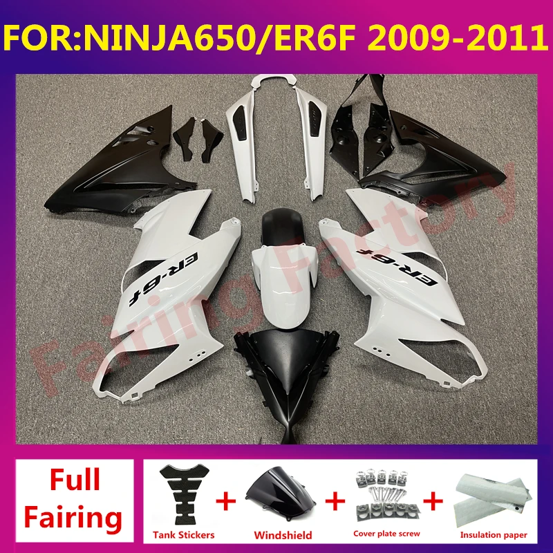 

For Ninja650 Ninja 650 ER-6F ER6F 2009 2010 2011 Motorcycle Injection mold full Fairing Kit fit bodywork Bodykits black white