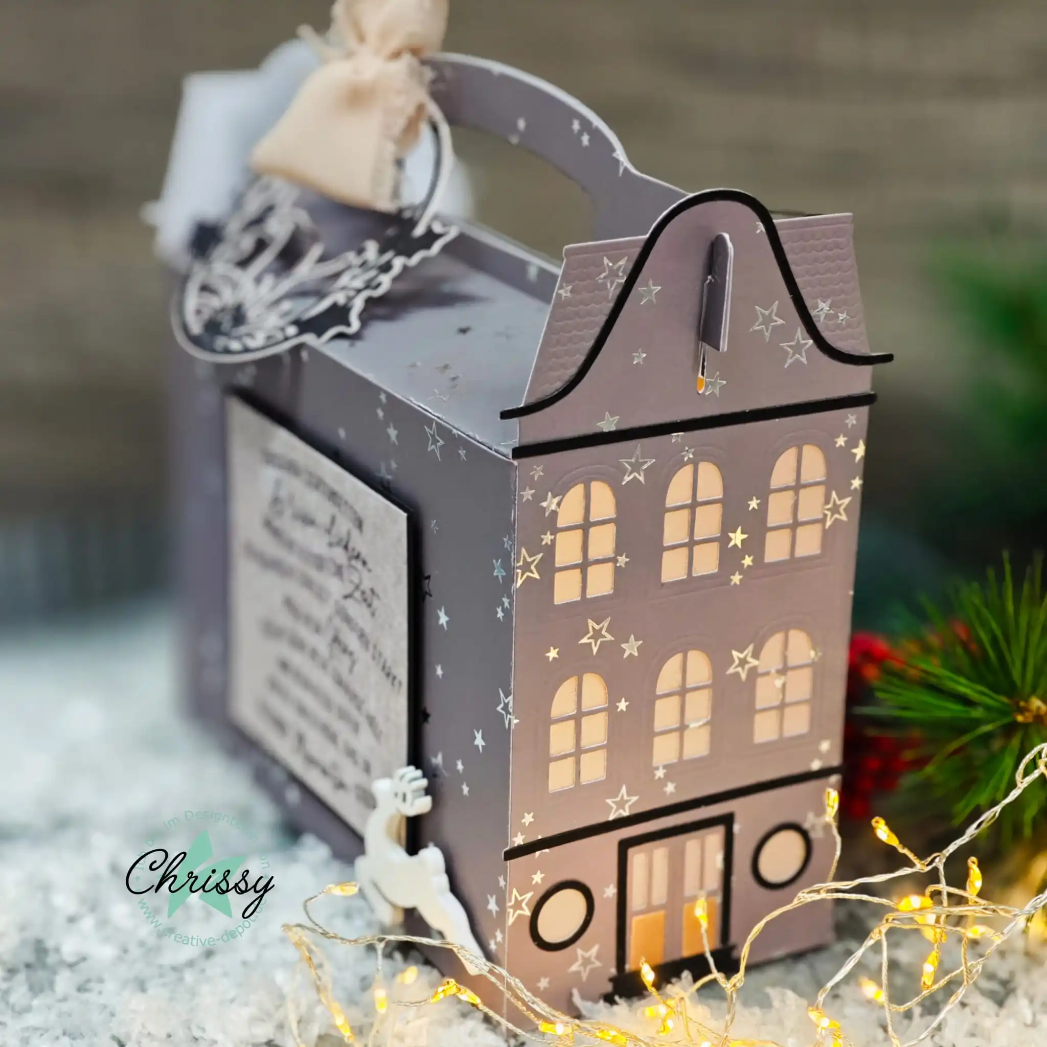 크리스마스 트리 장식 가벨박스 스타디움빌라 봉봉 라벨 커팅 다이즈 (2025년 신제품) 스크랩북킹 별 모양 접이식 카드 공예용