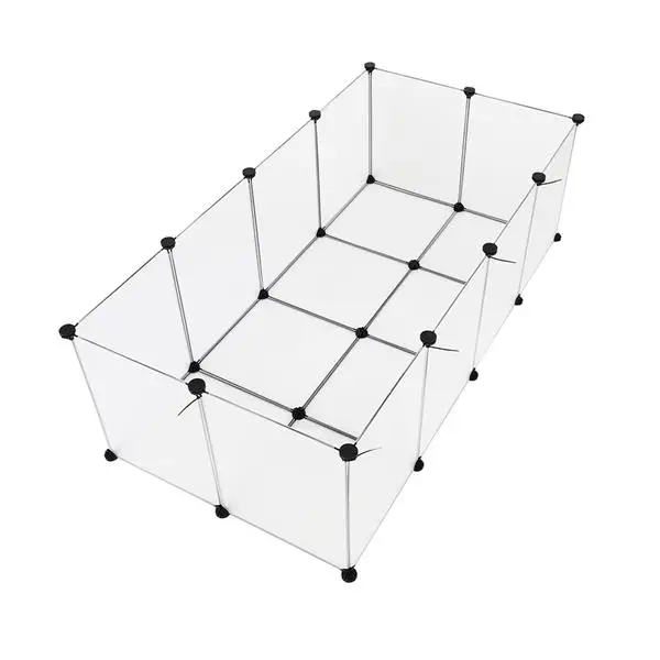20片 塑料片每片大小35*45cm 家用é”方网片层架 塑料 钢丝 140*70*45cm 白色 N001 可自由组装 DIY风-8