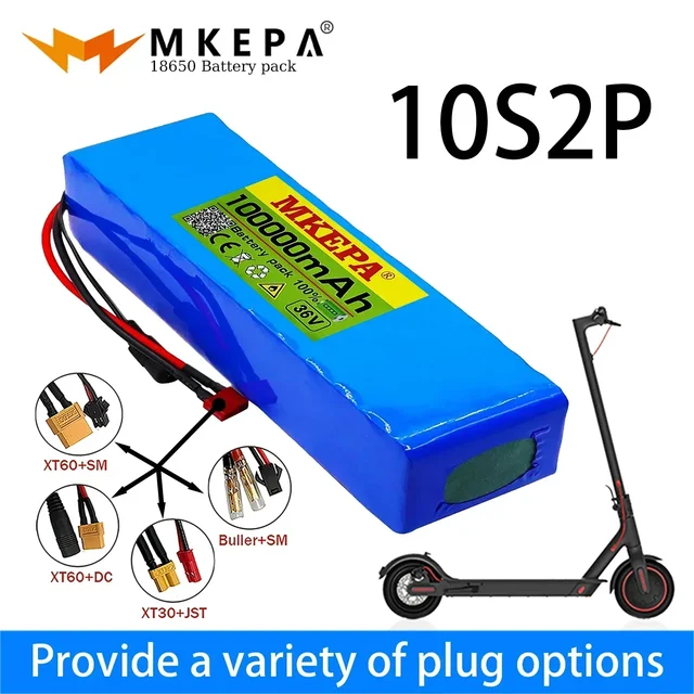 Batterie au lithium pour scooter électrique, 10S2P, 36V, 100000mAh, 500W 1