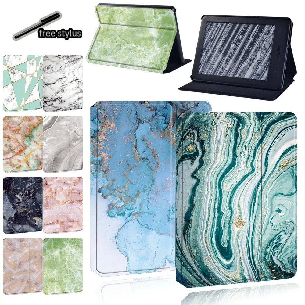 Custodia Per Tablet Per Kindle Paperwhite 5/Paperwhite 1/2/4/3/Kindle 10Th Gen/Kindle 8Th Gen Custodia Antipolvere Modello Di Stampa In Marmo Bianco