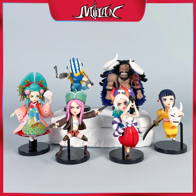 

6PCS ONE PIECE Figure Mini Kaidou Q Yamato Figura The Land of Harmony Pvc Model Xiao Zi Statue Collectible Anime Ornaments Toys