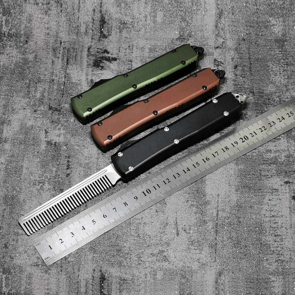 Portable Comb UT Series Automatic Telescoping Technology Aviation Aluminum Handle Metal Straight Jump Tactical Comb EDC