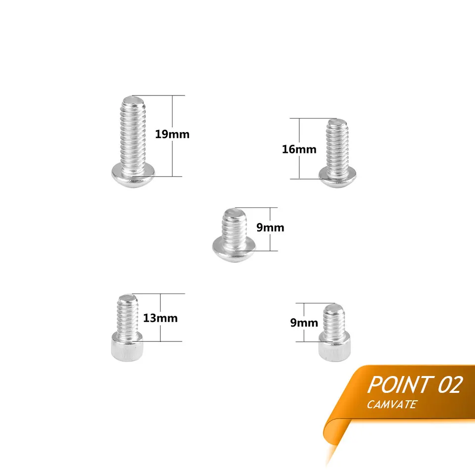 20Pieces Standard 1/4"-20 Hex Screw ( 9mm/13mm/16mm/19mm Thread) For 4.7mm (Cup