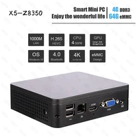 X5-Z8350 Mini PC Intel Core Atom CPU Processor 4G RAM 64G SSD HD-MI VGA WiFi Windows 10 TV Box Mine PC Fanless Minipc 1