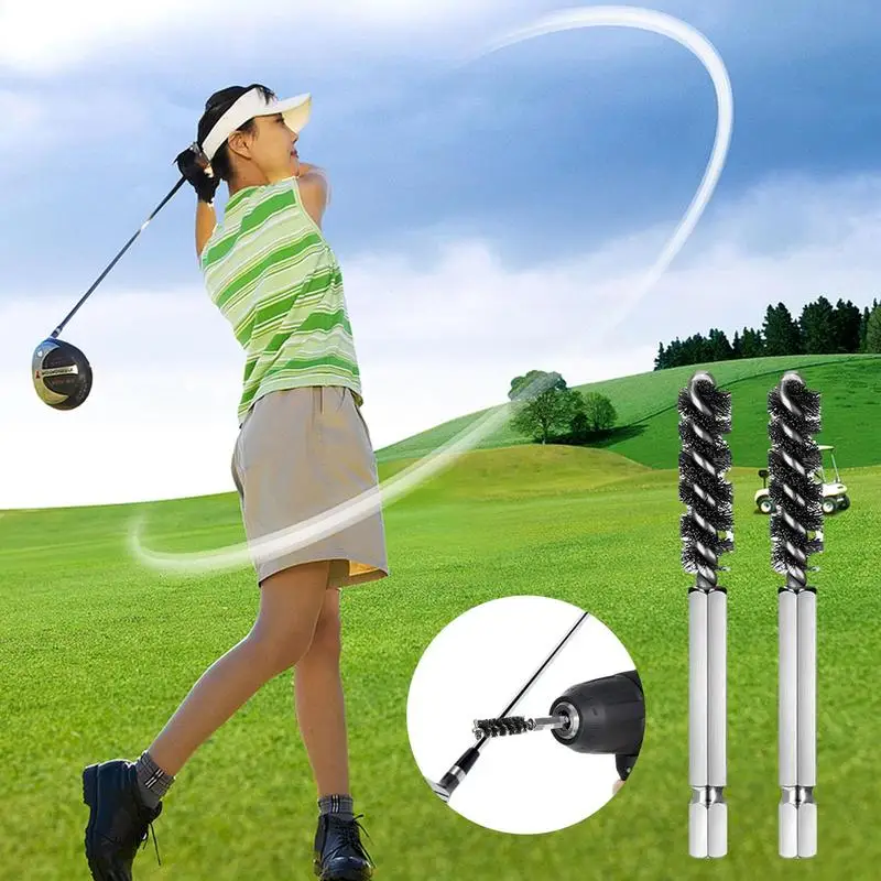 Golf Clubs Head Hosel Brush Electric Drill Wire Brush Hexagonal Rod Golf Iron Head Rust Remover Brush Golf Club Cleaning Polish