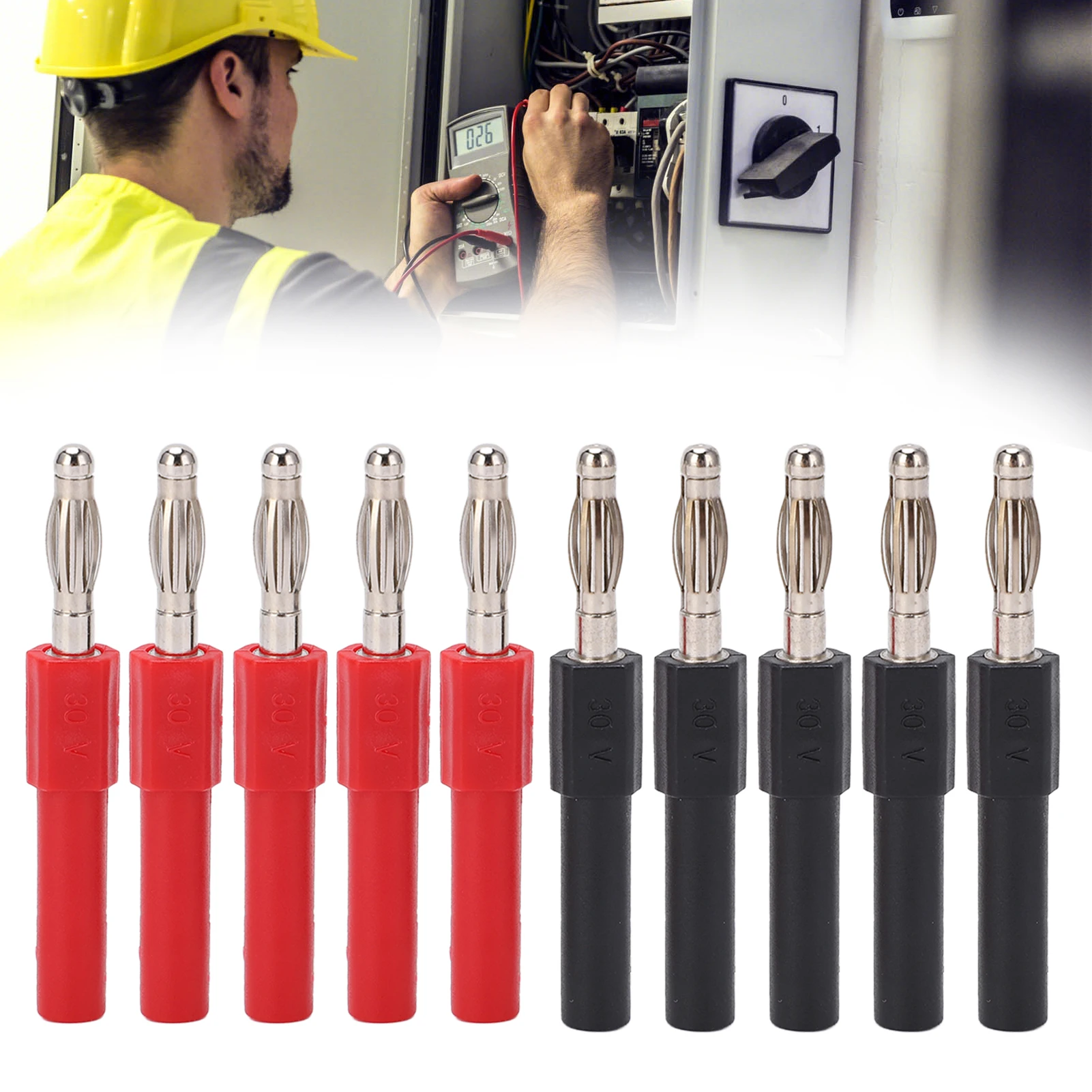 5Set J.20012 Banana Plug Connector 4mm Male to 2mm Female Multimeter Banana Plug Connector Adapter Adapter