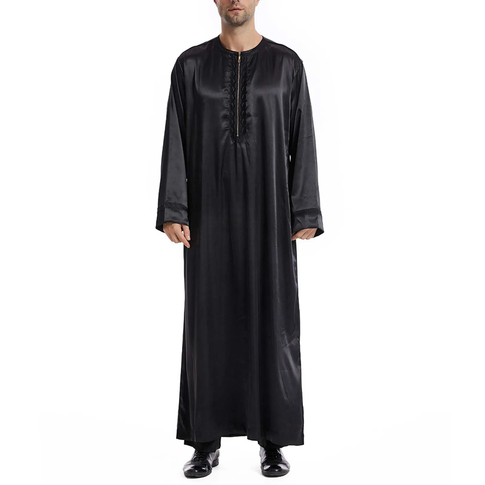 Arab Men's Clothing Muslim Solid Color Robes Arabic Men's Worship Dress Mens Cardigan Vest Casual Men Jacket