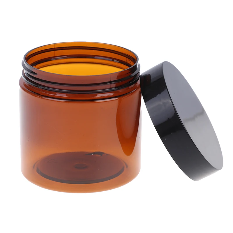 

1pc 200ml Amber Brown Cosmetic Face CreamBottles Plastic Sample Container Jar Pot Store Vials Plastic Material
