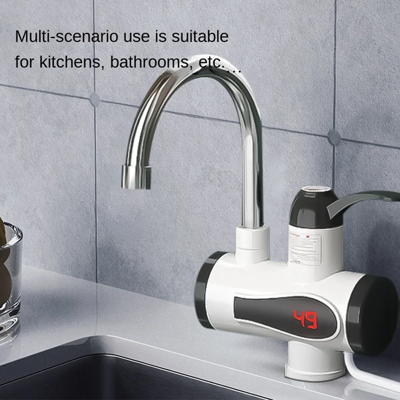 

Electric Water Heater Temperature Display Instant Hot Water Heaters Kitchen Tankless Water Heating Instant EU Plug