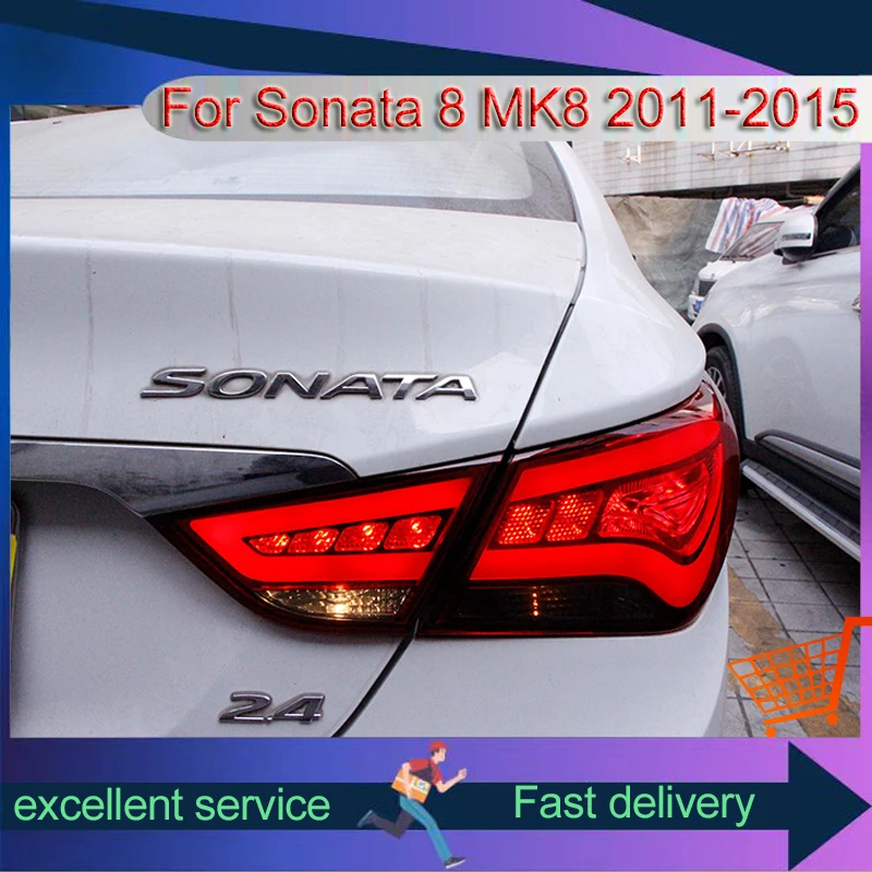 

Automobile Taillights For Hyundai Sonata 8 MK8 2011-2015 Rear Lamp Assembly Modification Korean Version LED Driving Brake Lights