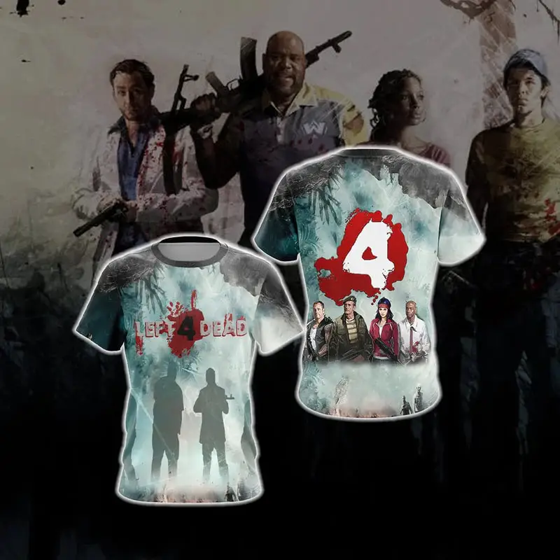 thumbnail image 1 of Camiseta de juego de terror Left 4 Dead 2 con estampado 3D, informal, para hombre y mujer, estilo hip hop, de manga corta, para niños, estilo Harajuku, ropa unisex, 1 of 4