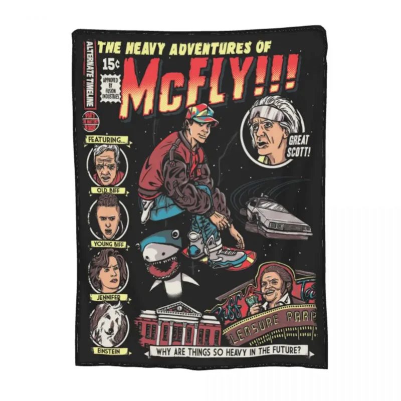 

Comfortable Marty McFly Back To The Future Blanket Merch Sofa Decorative Throws And Blankets Warm Fleece for Travel