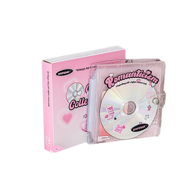 Photocard 홀더 책 레트로 미니 사진 디스크 앨범 그림 카드 용 귀여운 스티커가있는 바인더 책 수집 DIY Storage