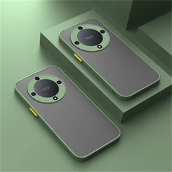 Shockproof Matte Armor Phone Case with Hard Back Bumper and Sleek Design for Honor 90 (Matcha Green)