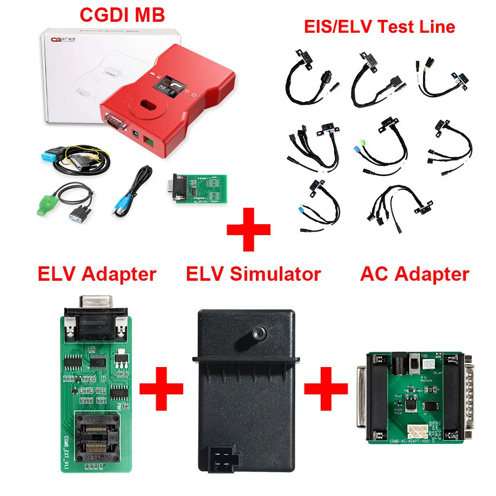 

CGDI MB с полными адаптерами, включая испытательную линию EIS/ELV + адаптер ELV + симулятор ELV + адаптер переменного тока с новым диодом
