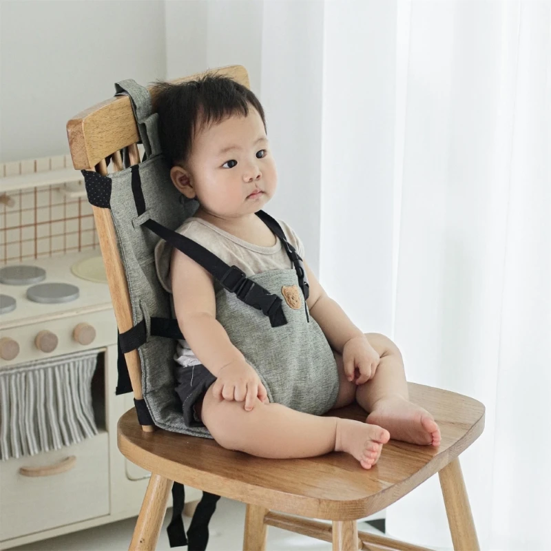 Baby Highchair Backrest Seat Harness Belt Portable Adjustable Baby Dinner Chair Shoulder Straps Washable Baby Seat Security Belt