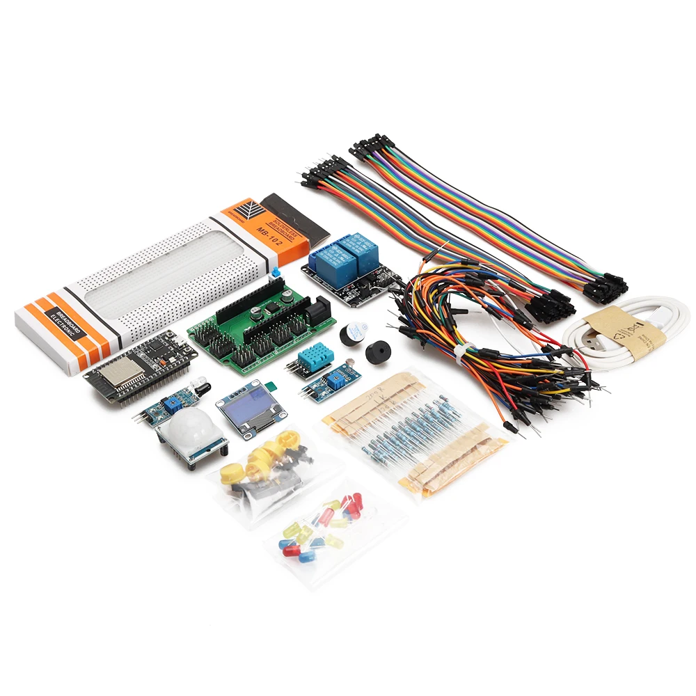  BearTiger Direct 95 Piece New Starter Kit ESP32 ESP-32S WiFi  IOT Development Board Basic Learning Kit for DIY Experiments STEM :  Electronics